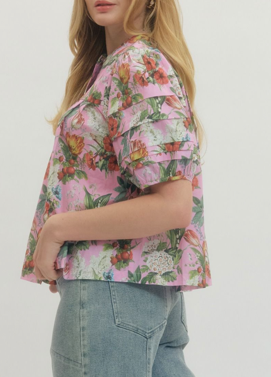 Elegant Bloom Top in Pink