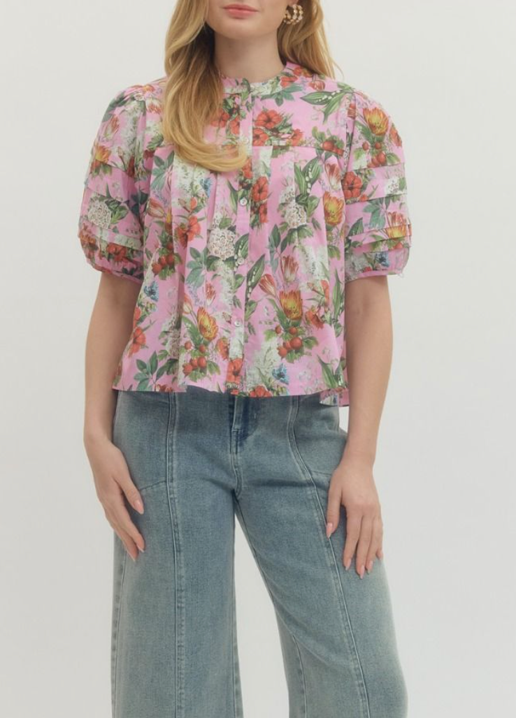 Elegant Bloom Top in Pink