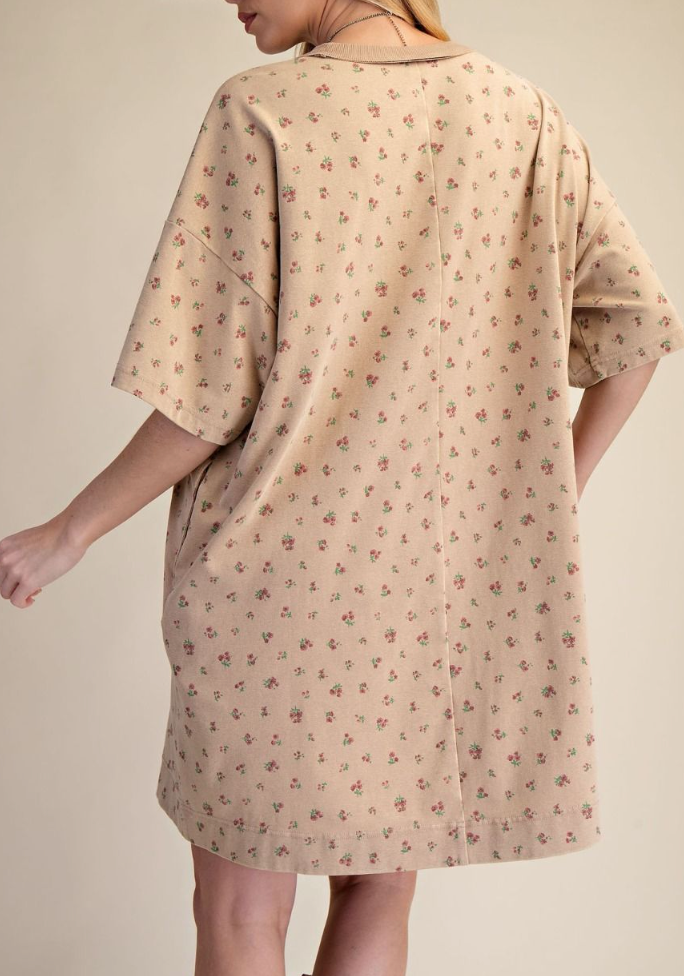 Falling for Floral Dress in Mocha