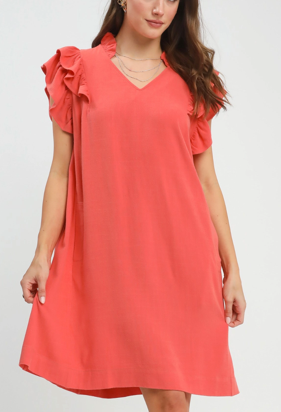 Joyful Moment Dress in Dark Coral