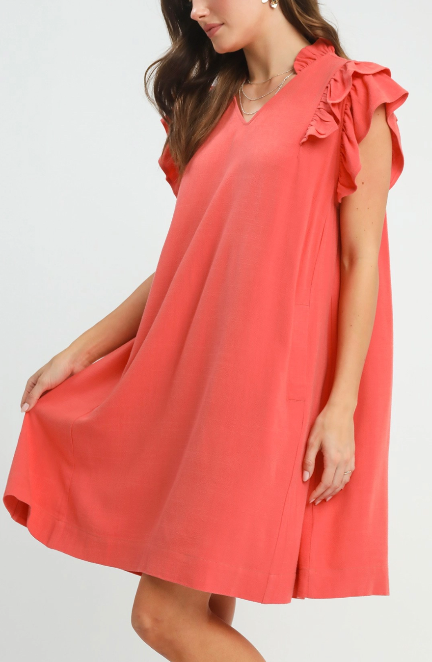 Joyful Moment Dress in Dark Coral