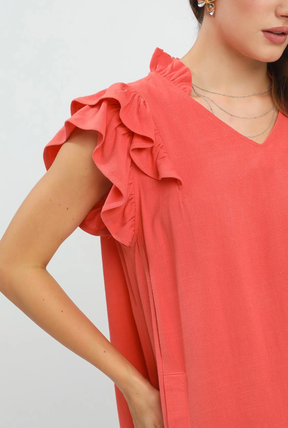 Joyful Moment Dress in Dark Coral