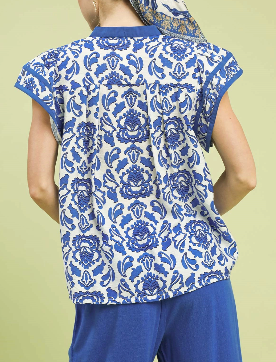 Absolutely Abstract Top in Blue