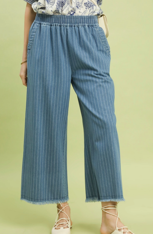 Delightful Denim Pinstripe Pants