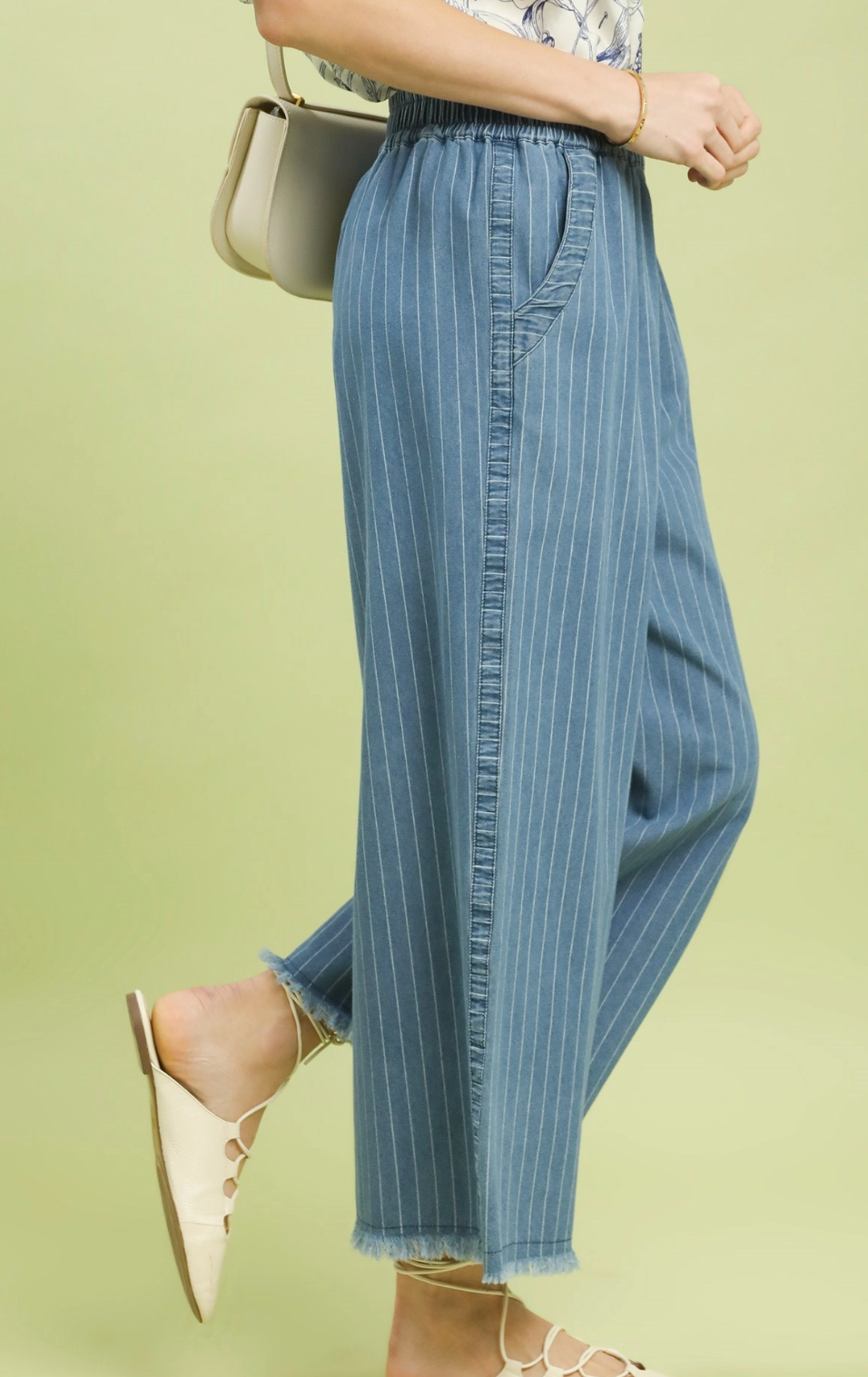 Delightful Denim Pinstripe Pants