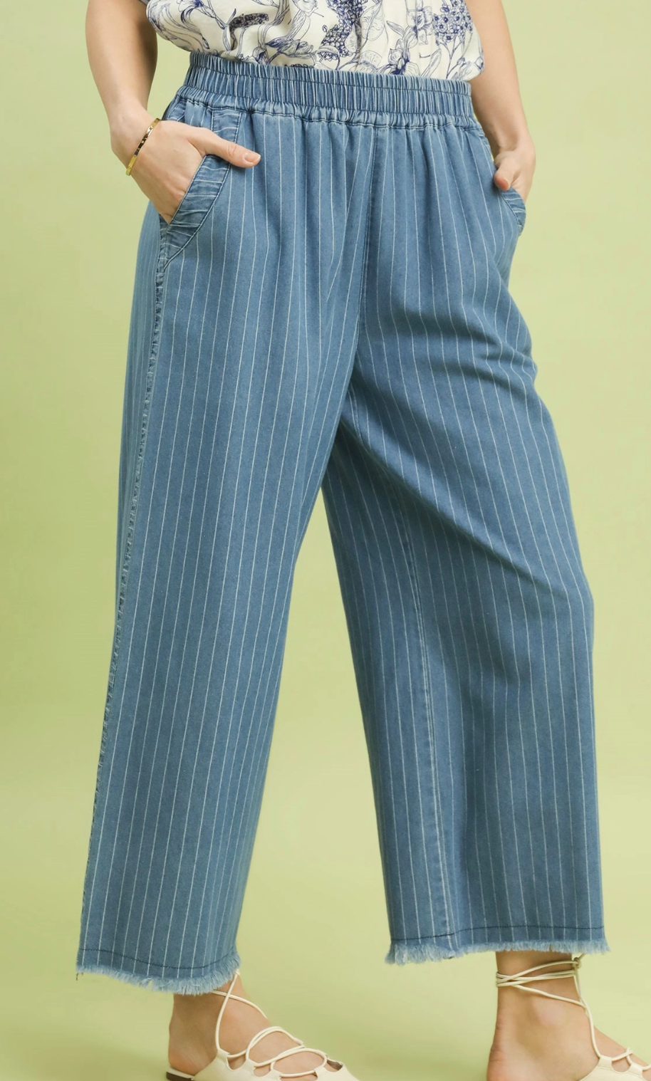 Delightful Denim Pinstripe Pants