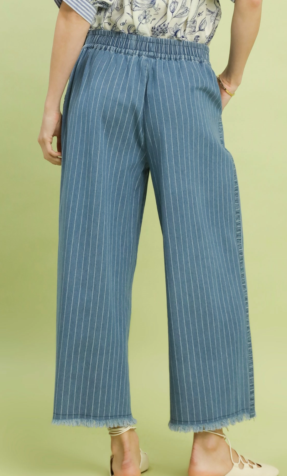 Delightful Denim Pinstripe Pants