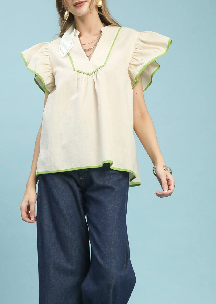 Pure Peace Lime Trim Top