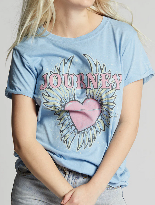 Journey: Don't Stop Believin' Tee in Baby blue