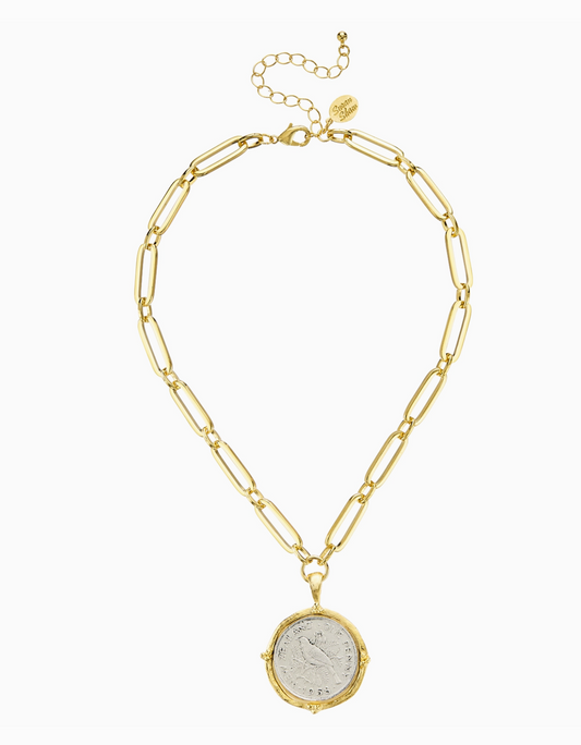 Susan Shaw Bird Coin Necklace