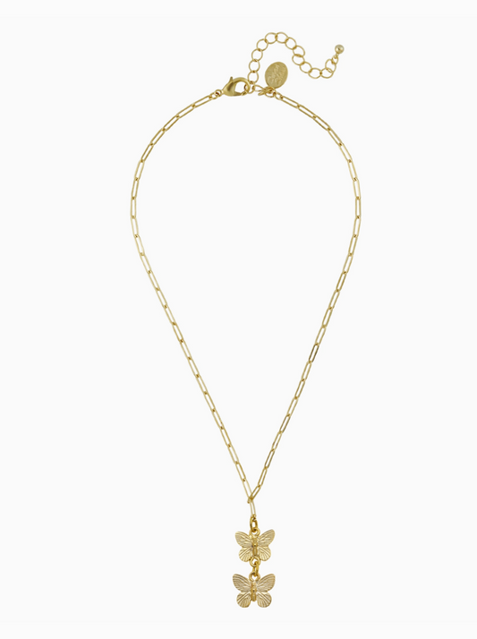 Susan Shaw Butterfly Paperclip Necklace