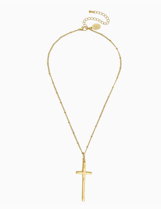 Susan Shaw Elongated Cross Necklace