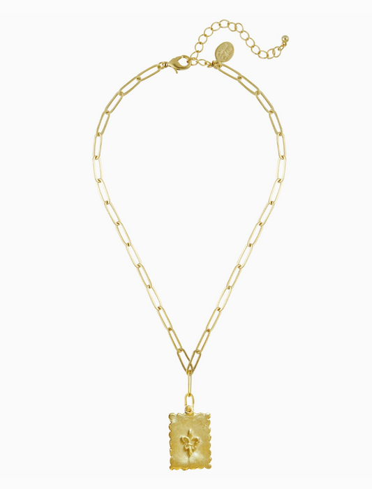 Susan Shaw Fleur De Lis Stamp necklace
