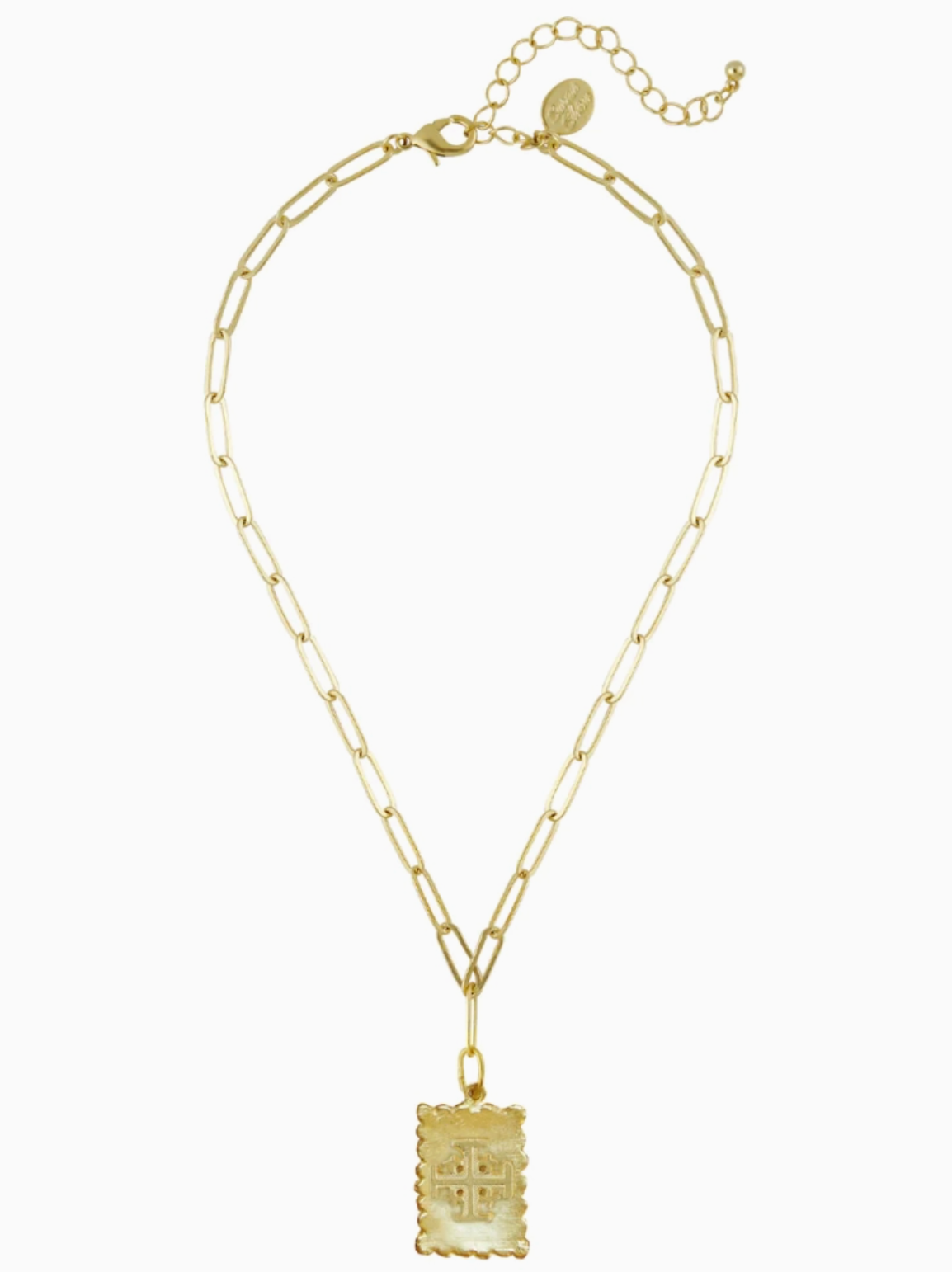 Susan Shaw Jerusalem Cross Stamp Necklace