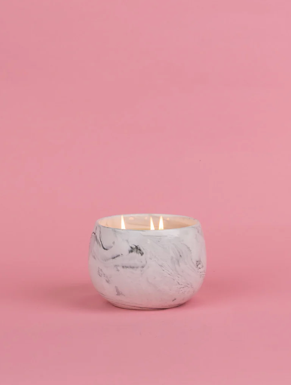 Sweet Grace Round Marble Style Candle