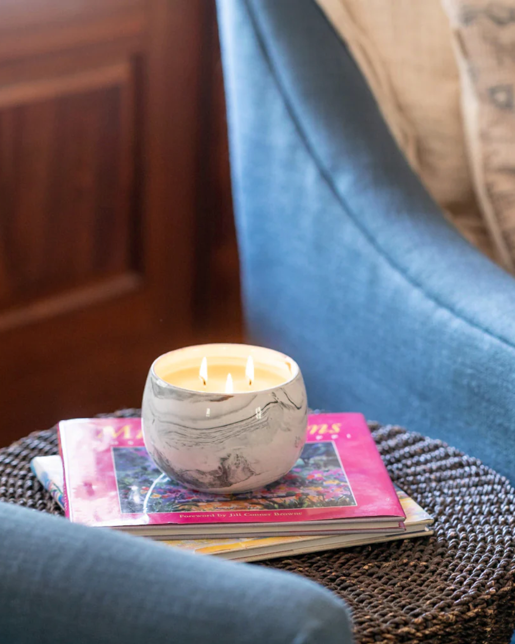 Sweet Grace Round Marble Style Candle