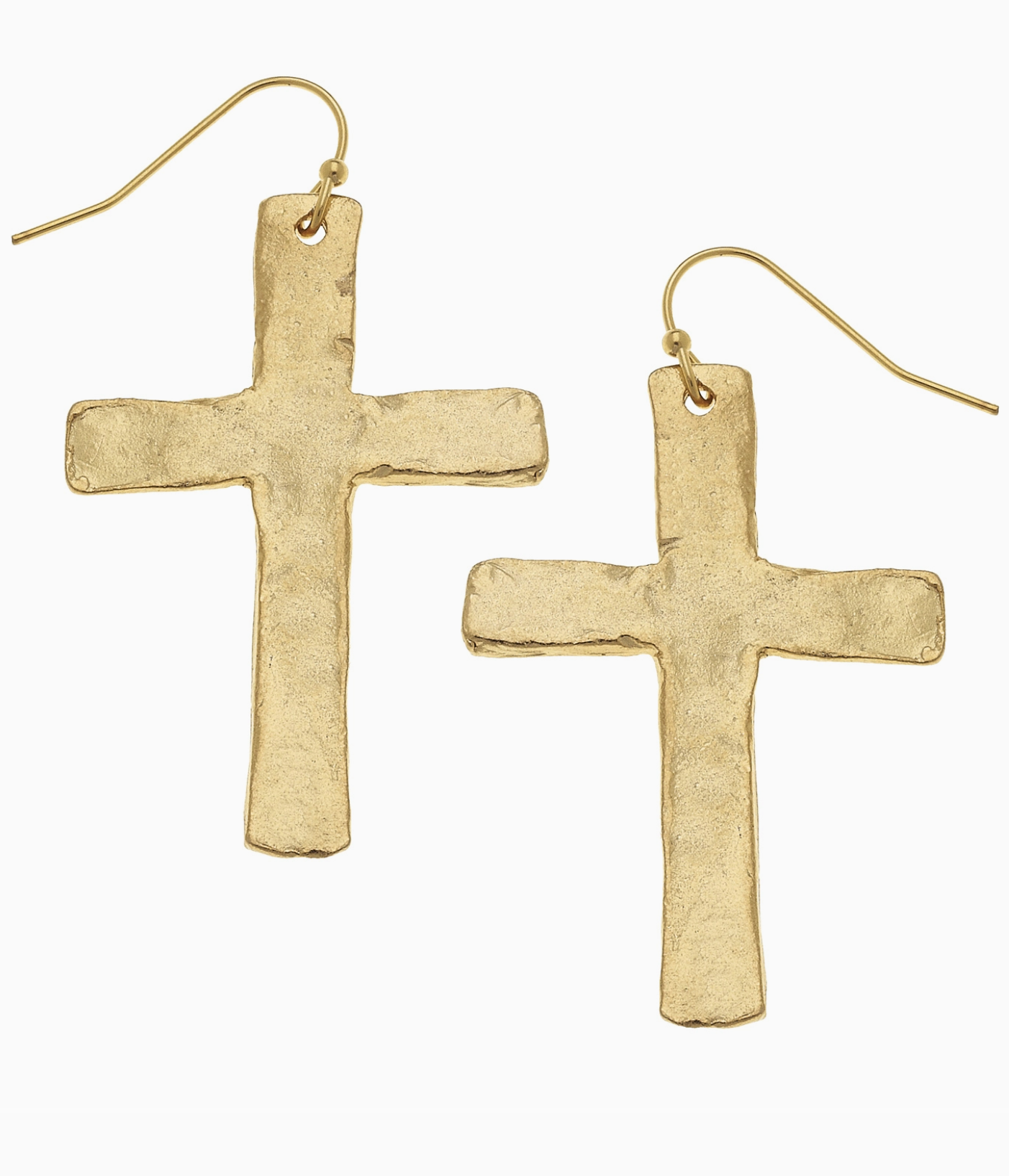 Susan Shaw Solid Gold Cross Earrings