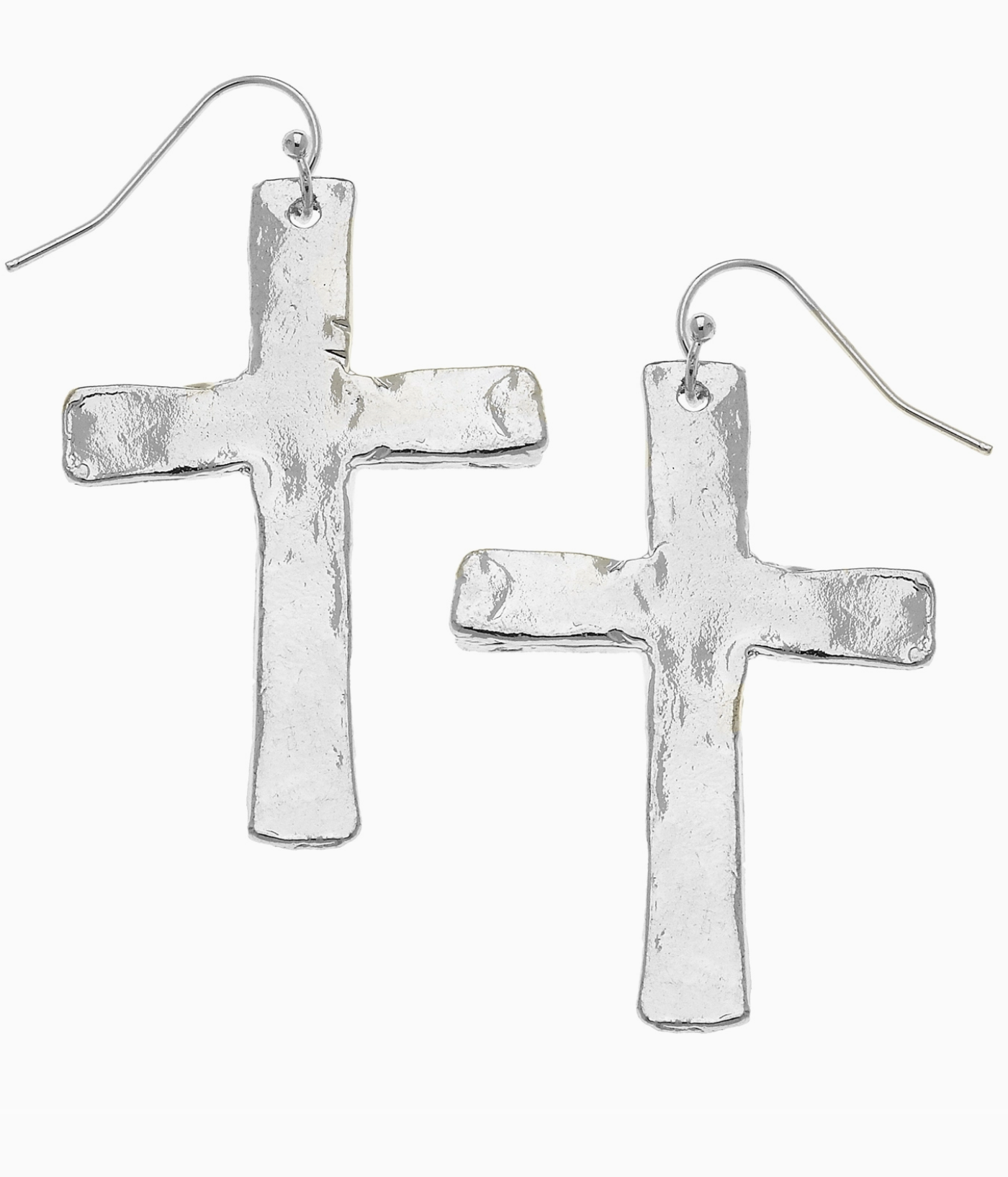 Susan Shaw Solid Silver Cross Earrings