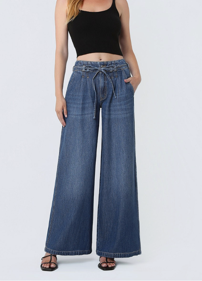 Inspired Pleated Drawstring Jean by Lovervet