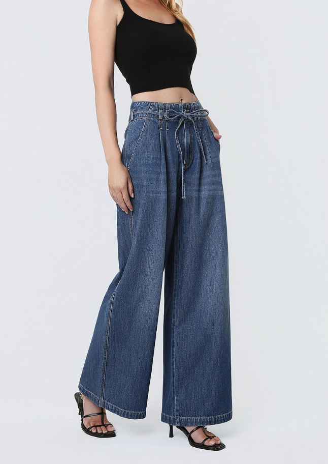 Inspired Pleated Drawstring Jean by Lovervet