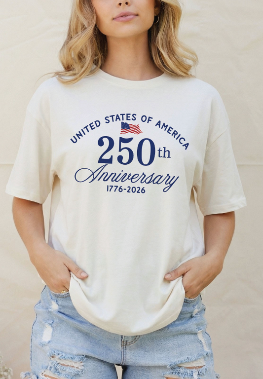 United States Of America 250th Anniversary Tee in Cream