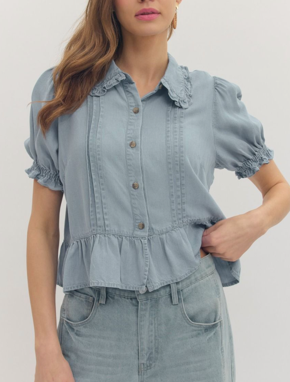 Sweet Surprise Lt. Denim Top