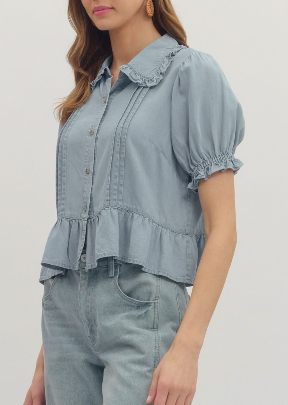 Sweet Surprise Lt. Denim Top