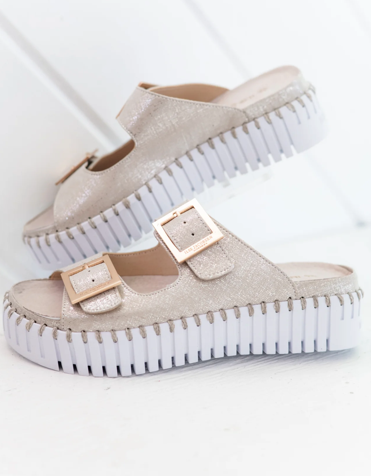Ilse Jacobsen Silver Metallic Sandals