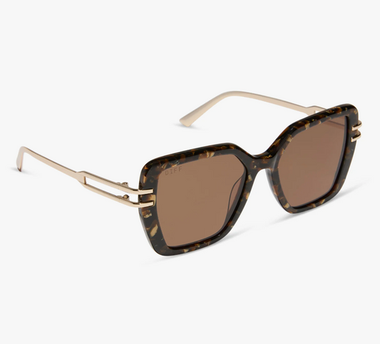 DASHA Brown Tortoise Square Sunglasses DE01-0870-ILBNN
