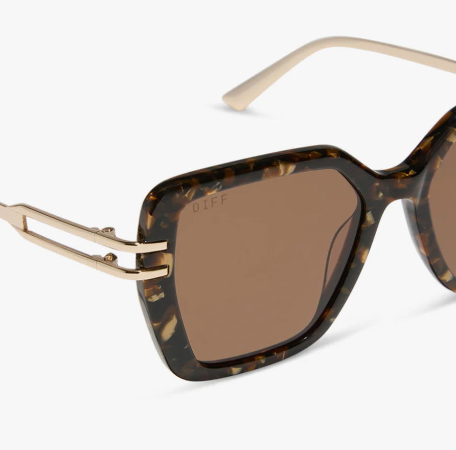 DASHA Brown Tortoise Square Sunglasses DE01-0870-ILBNN
