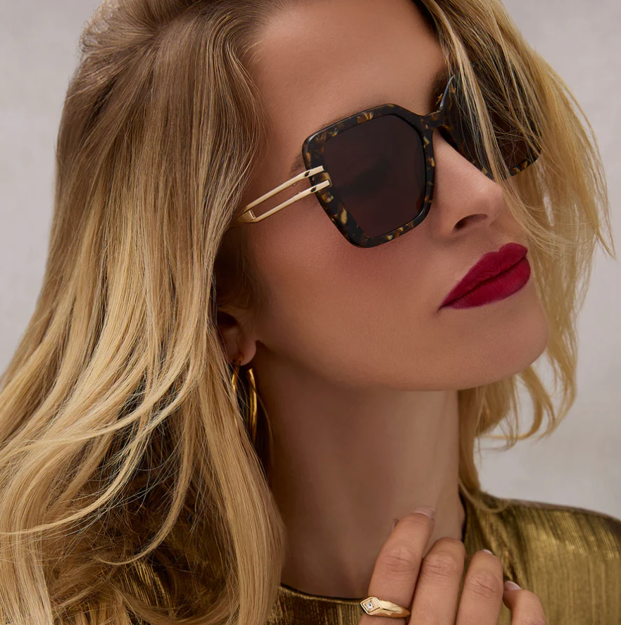DASHA Brown Tortoise Square Sunglasses DE01-0870-ILBNN