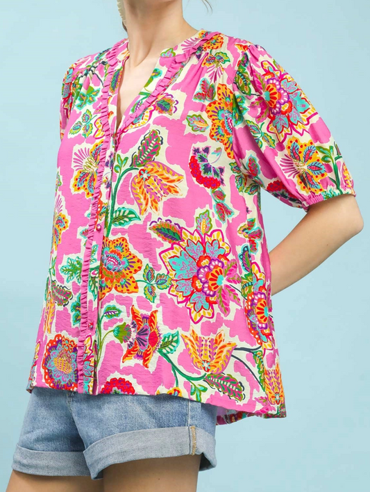 Pop Of Color Top in Pink