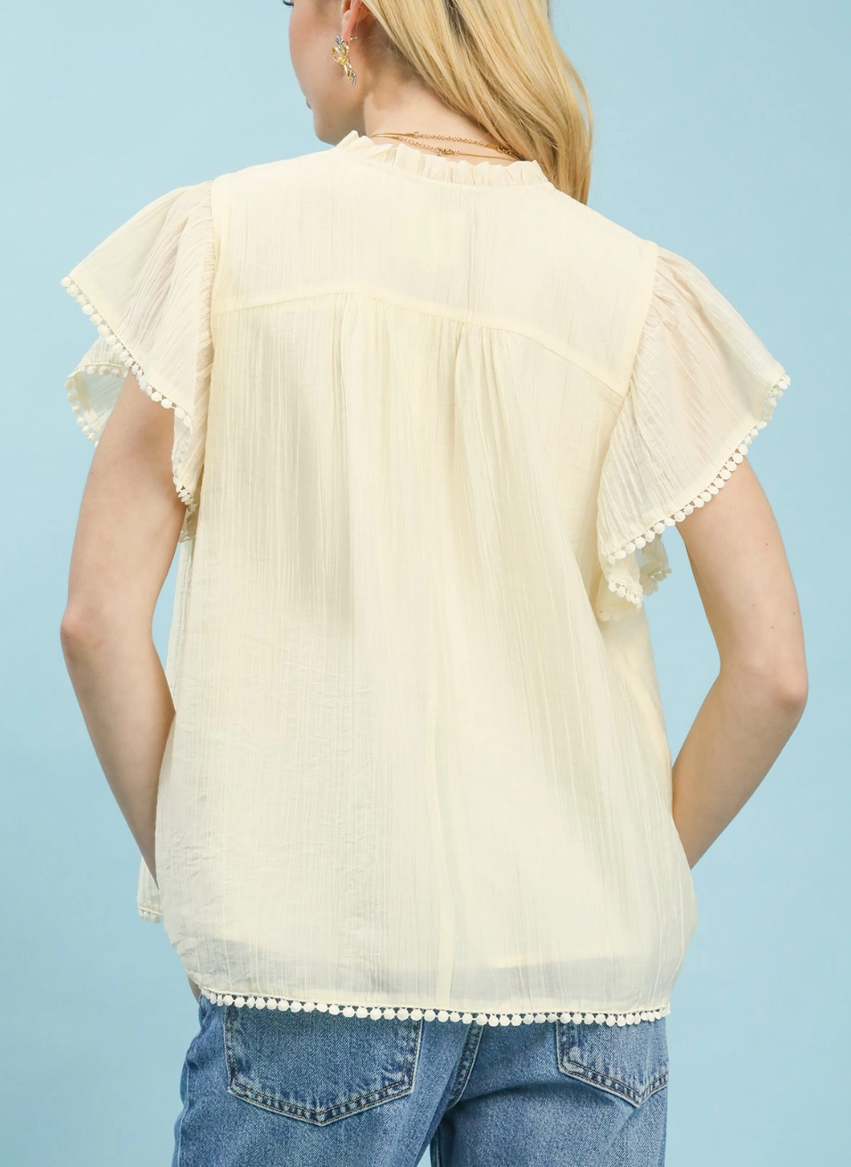 Faithful Flutter Top in Cream
