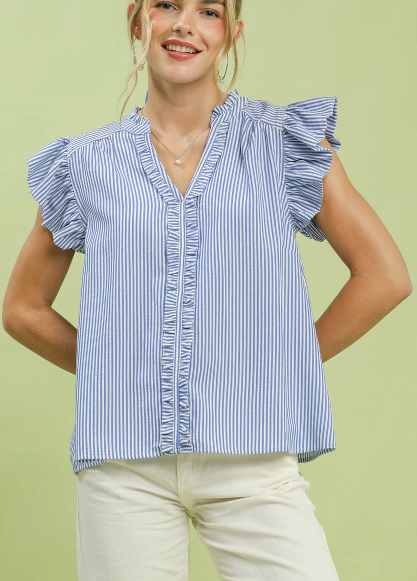 Season of Stripes Top in Blue