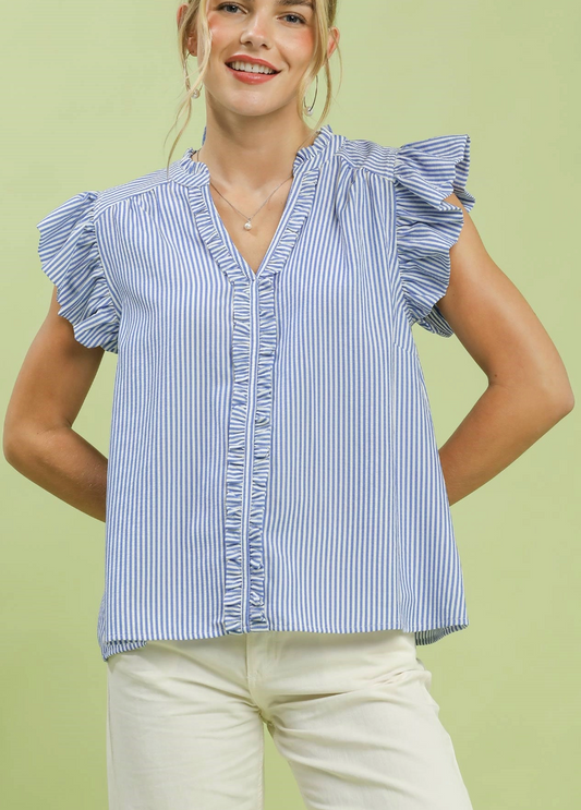 Season of Stripes Top in Blue