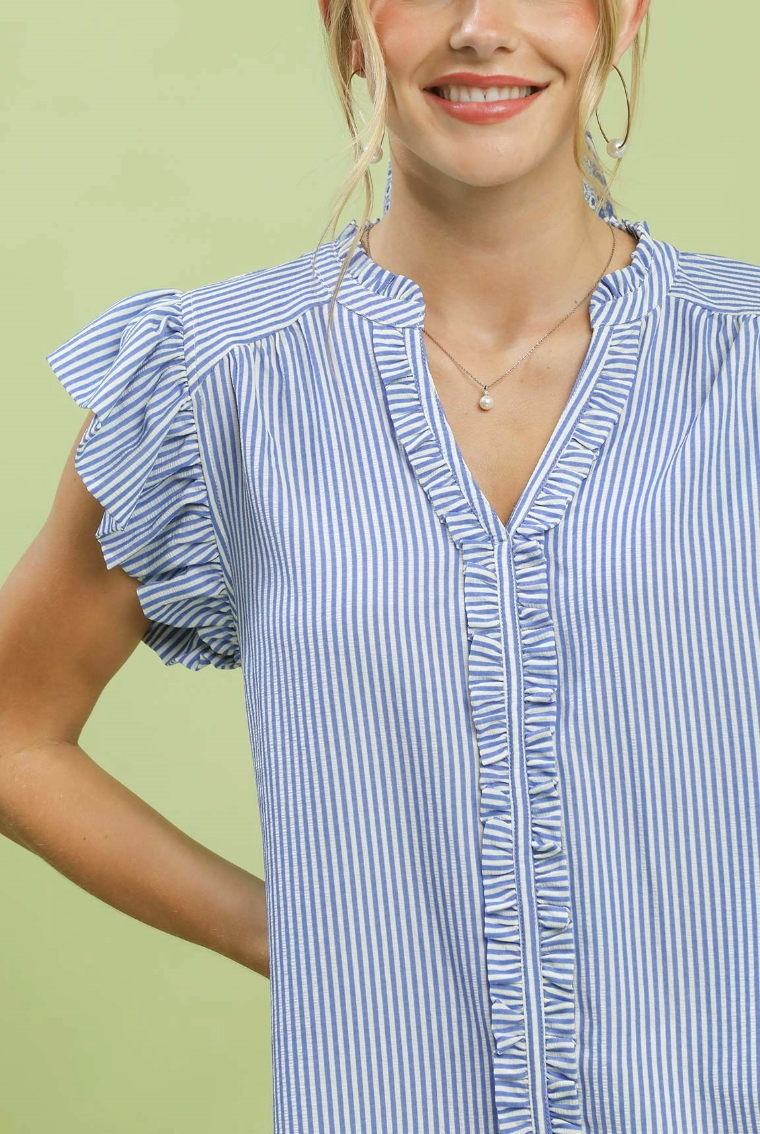 Season of Stripes Top in Blue
