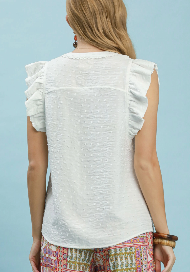 Sweet Retreat Swiss Dot Top in White