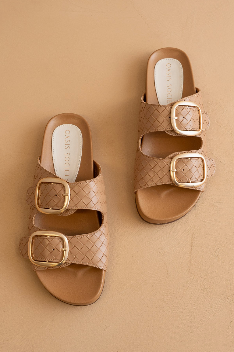 Desiree Slide Sandal in Almond