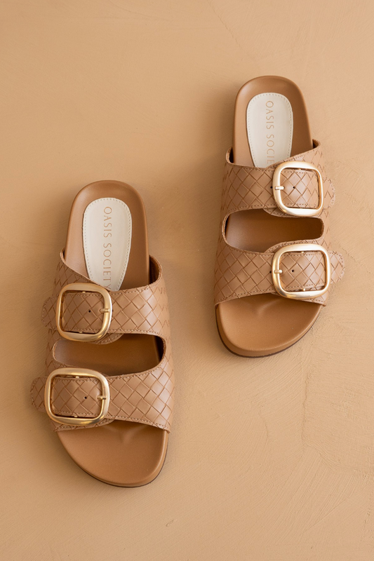 Desiree Slide Sandal in Almond
