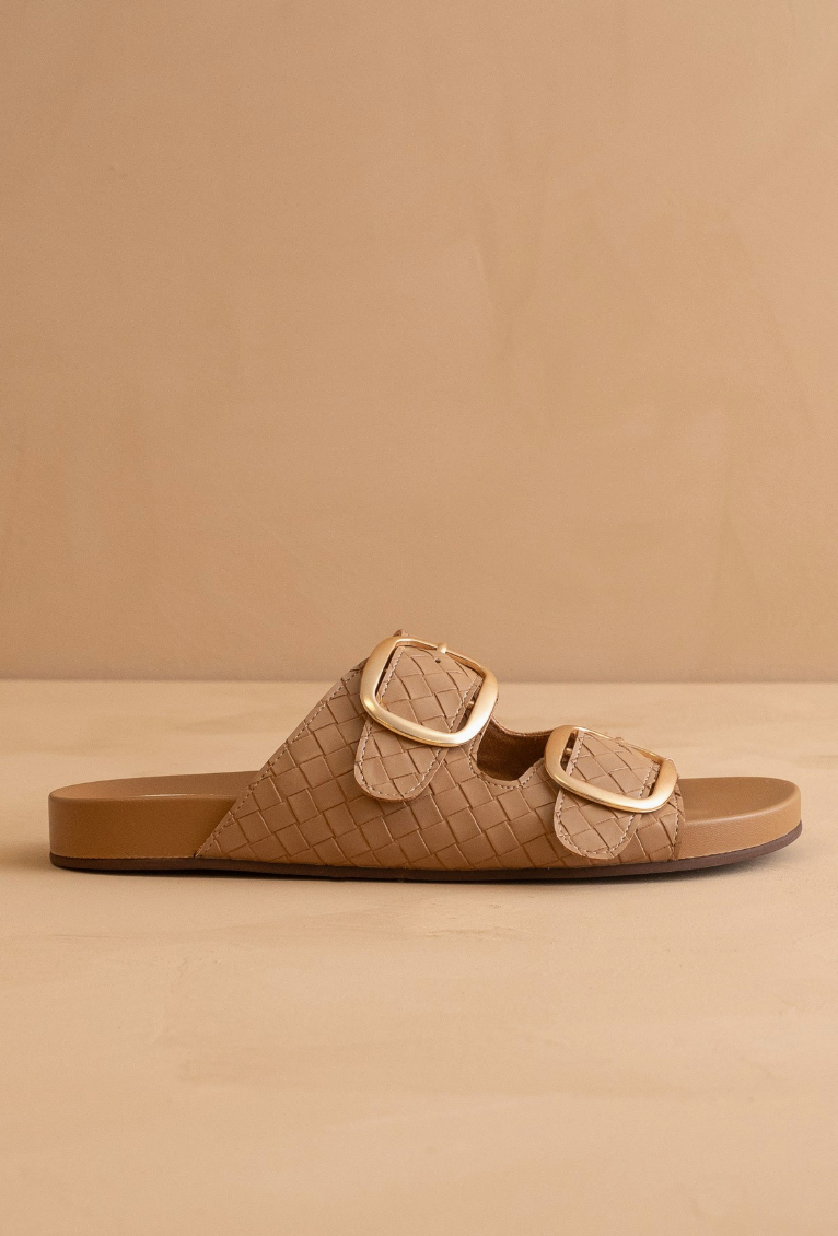 Desiree Slide Sandal in Almond