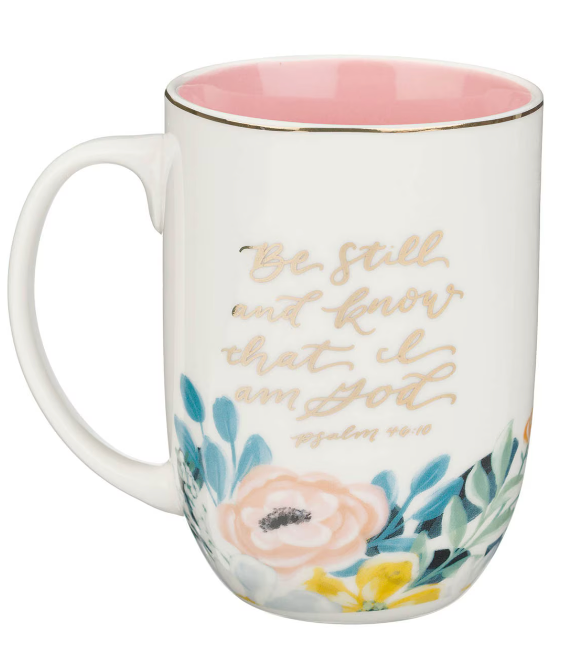 Be Still and Know That I Am God Mug in Cream/Pink