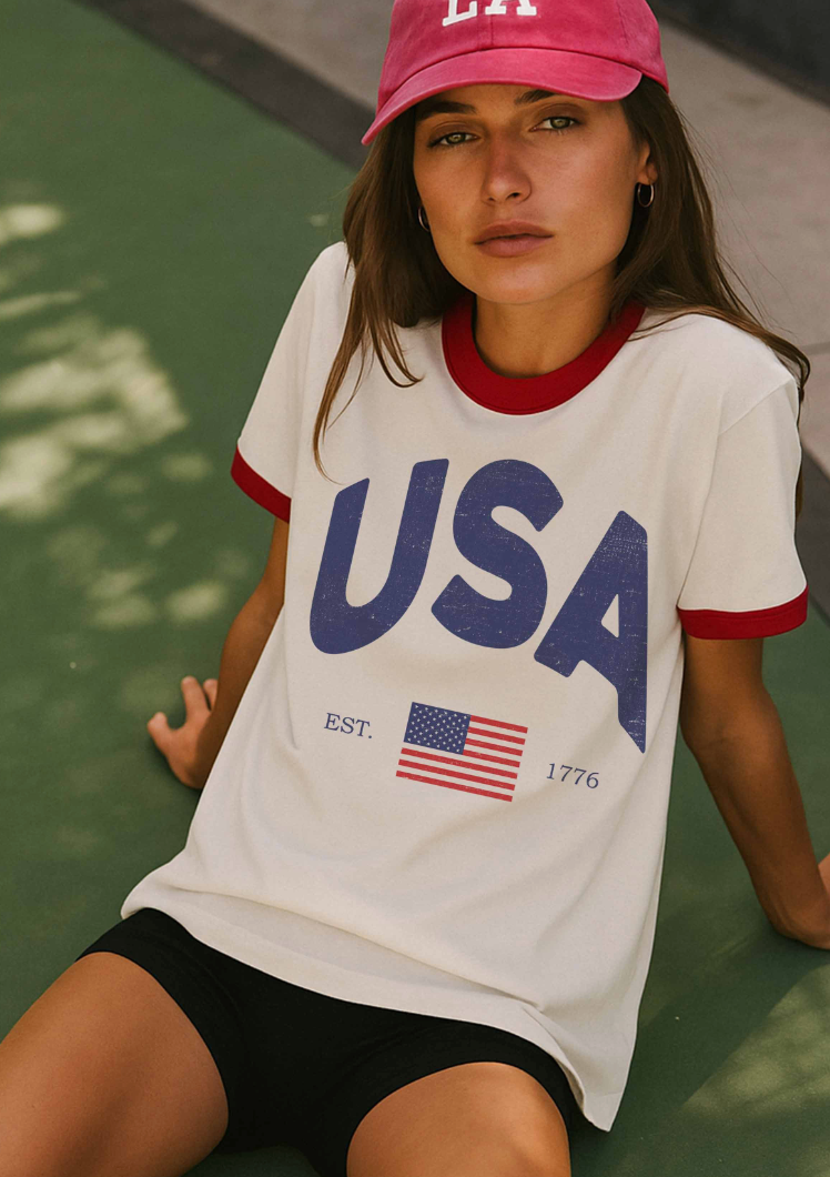 USA Vintage Ringer Tee
