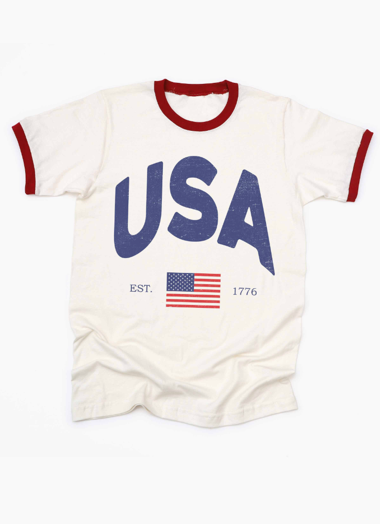 USA Vintage Ringer Tee