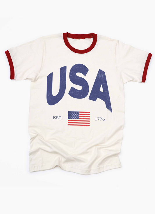 USA Vintage Ringer Tee