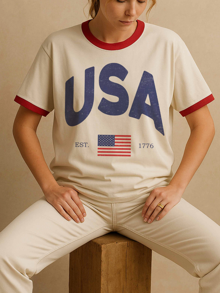 USA Vintage Ringer Tee