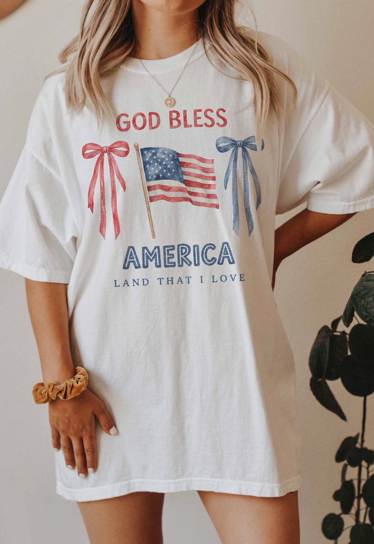 God Bless America Oversized Tee