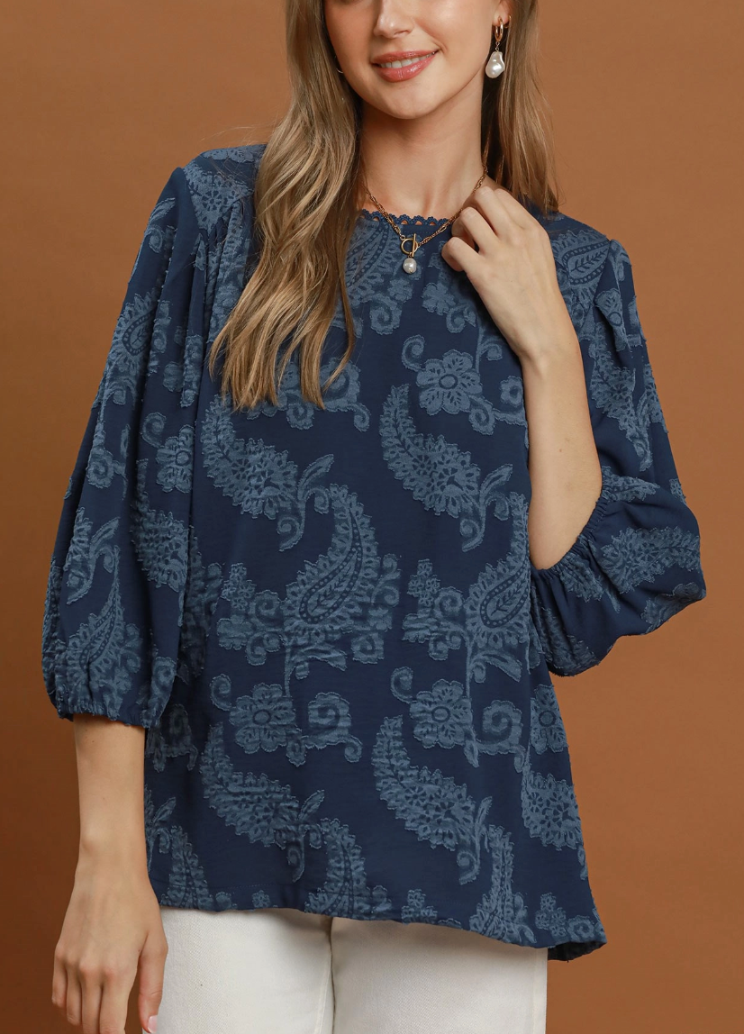 Love in The Details Top in Navy
