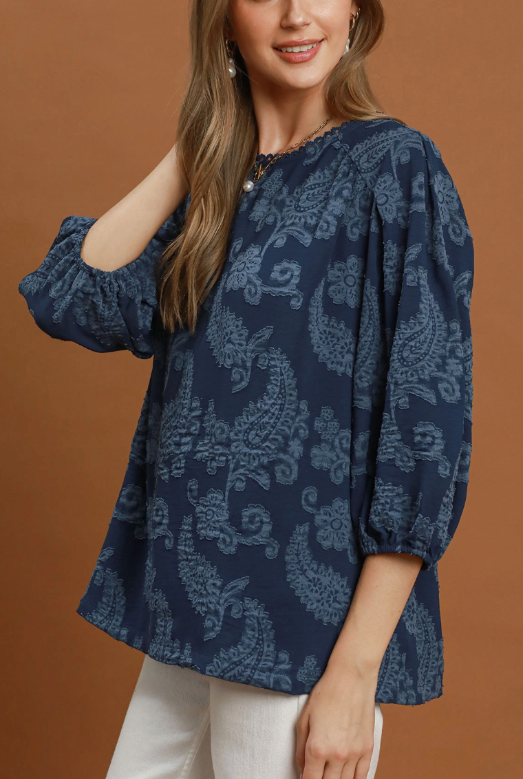 Love in The Details Top in Navy