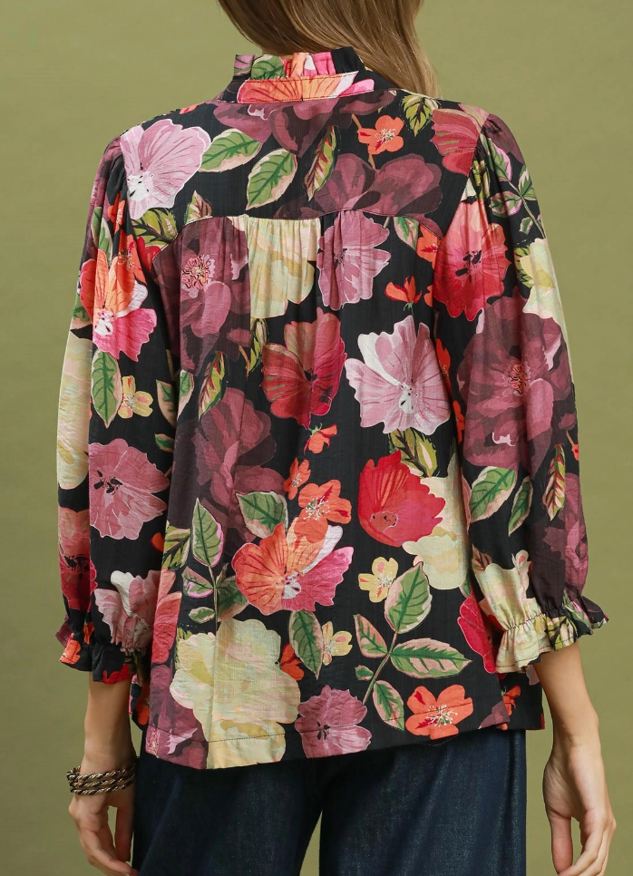 Falling For Floral Mixed Top