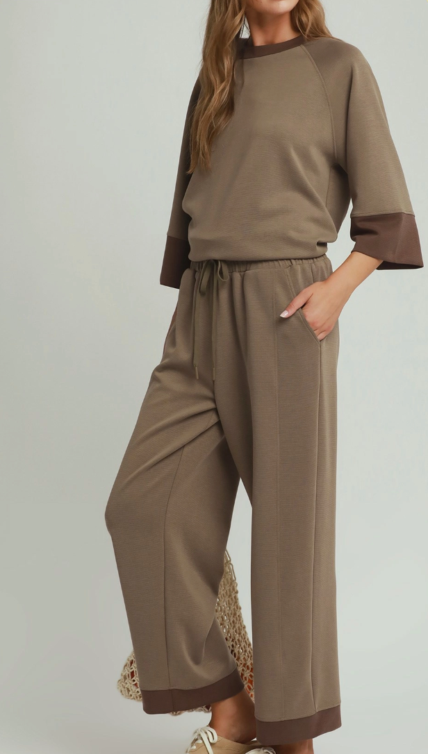 Easy Going Pant Set in Mocha